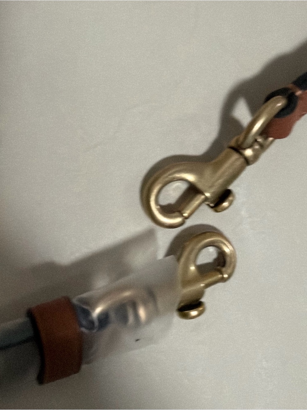 Coach Tan and Black Leather crossbody strap replacement with Gold Hardware